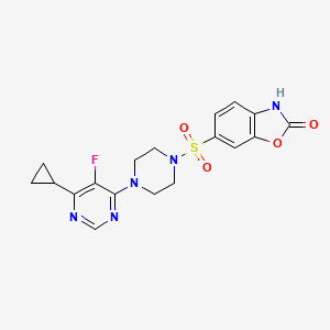 6-[4-(6-Cyclopropyl-5-fluoropyrimidin-4-yl)piperazin-1-yl]sulfonyl-3H-1,3-benzoxazol-2-one