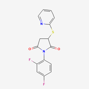 1-(2,4-Difluorophenyl)-3-(pyridin-2-ylsulfanyl)pyrrolidine-2,5-dione
