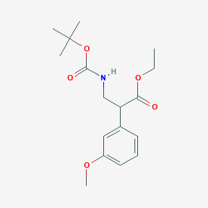 molecular formula C17H25NO5 B2988742 Ethyl 3-{[(tert-butoxy)carbonyl]amino}-2-(3-methoxyphenyl)propanoate CAS No. 1822792-03-9
