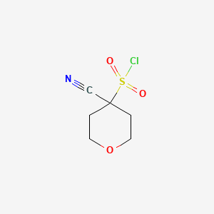 molecular formula C6H8ClNO3S B2988743 4-Cyanooxane-4-sulfonyl chloride CAS No. 1936422-58-0