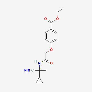 molecular formula C17H20N2O4 B2988746 Ethyl 4-[2-[(1-cyano-1-cyclopropylethyl)amino]-2-oxoethoxy]benzoate CAS No. 1240814-40-7