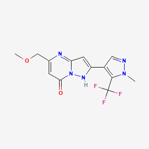 molecular formula C13H12F3N5O2 B2988750 5-(甲氧基甲基)-2-[1-甲基-5-(三氟甲基)-1H-吡唑-4-基]吡唑并[1,5-a]嘧啶-7-醇 CAS No. 1007074-04-5