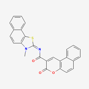 molecular formula C26H16N2O3S B2988754 N-(3-甲基苯并[g][1,3]苯并噻唑-2-亚甲基)-3-氧代苯并[f]色满-2-甲酰胺 CAS No. 477485-84-0