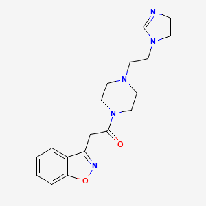 molecular formula C18H21N5O2 B2988756 1-(4-(2-(1H-咪唑-1-基)乙基)哌嗪-1-基)-2-(苯并[d]异恶唑-3-基)乙酮 CAS No. 1396793-51-3