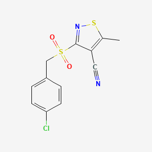 3-[(4-Chlorobenzyl)sulfonyl]-5-methyl-4-isothiazolecarbonitrile