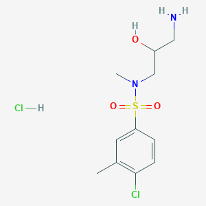 molecular formula C11H18Cl2N2O3S B2988762 N-(3-amino-2-hydroxypropyl)-4-chloro-N,3-dimethylbenzene-1-sulfonamide hydrochloride CAS No. 1793990-81-4