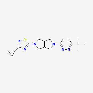 molecular formula C19H26N6S B2988768 5-[2-(6-Tert-butylpyridazin-3-yl)-1,3,3a,4,6,6a-hexahydropyrrolo[3,4-c]pyrrol-5-yl]-3-cyclopropyl-1,2,4-thiadiazole CAS No. 2415555-12-1