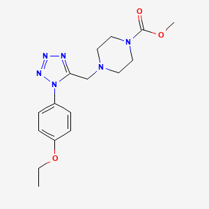 molecular formula C16H22N6O3 B2988775 methyl 4-((1-(4-ethoxyphenyl)-1H-tetrazol-5-yl)methyl)piperazine-1-carboxylate CAS No. 1049480-81-0