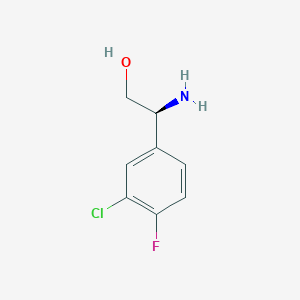 molecular formula C8H9ClFNO B2988776 (2S)-2-氨基-2-(3-氯-4-氟苯基)乙醇 CAS No. 496856-52-1