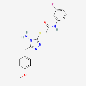 molecular formula C18H18FN5O2S B2988777 2-((4-amino-5-(4-methoxybenzyl)-4H-1,2,4-triazol-3-yl)thio)-N-(3-fluorophenyl)acetamide CAS No. 899754-65-5