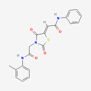 molecular formula C20H17N3O4S B2988780 (Z)-2-(2,4-dioxo-3-(2-oxo-2-(o-tolylamino)ethyl)thiazolidin-5-ylidene)-N-phenylacetamide CAS No. 880797-50-2