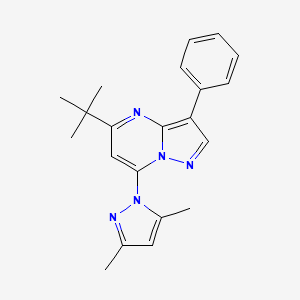molecular formula C21H23N5 B2988782 5-(tert-butyl)-7-(3,5-dimethyl-1H-pyrazol-1-yl)-3-phenylpyrazolo[1,5-a]pyrimidine CAS No. 957028-96-5