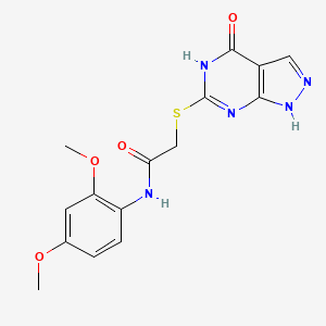 molecular formula C15H15N5O4S B2988783 N-(2,4-dimethoxyphenyl)-2-((4-oxo-4,5-dihydro-1H-pyrazolo[3,4-d]pyrimidin-6-yl)thio)acetamide CAS No. 877629-94-2