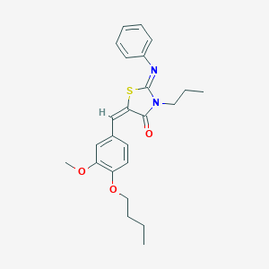 molecular formula C24H28N2O3S B298879 5-(4-Butoxy-3-methoxybenzylidene)-2-(phenylimino)-3-propyl-1,3-thiazolidin-4-one 