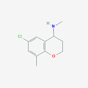 molecular formula C11H14ClNO B2988799 6-氯-N,8-二甲基-3,4-二氢-2H-色满-4-胺 CAS No. 1153404-46-6