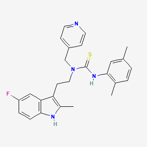 3-(2,5-dimethylphenyl)-1-(2-(5-fluoro-2-methyl-1H-indol-3-yl)ethyl)-1-(pyridin-4-ylmethyl)thiourea