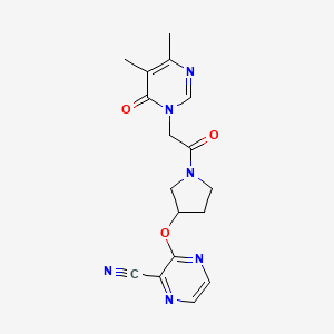 3-((1-(2-(4,5-dimethyl-6-oxopyrimidin-1(6H)-yl)acetyl)pyrrolidin-3-yl)oxy)pyrazine-2-carbonitrile