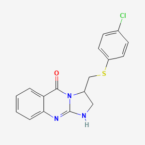 molecular formula C17H14ClN3OS B2988807 3-{[(4-氯苯基)硫代]甲基}-2,3-二氢咪唑并[2,1-b]喹唑啉-5(1H)-酮 CAS No. 477887-34-6