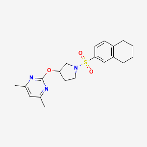4,6-Dimethyl-2-((1-((5,6,7,8-tetrahydronaphthalen-2-yl)sulfonyl)pyrrolidin-3-yl)oxy)pyrimidine