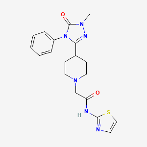 molecular formula C19H22N6O2S B2988819 2-(4-(1-甲基-5-氧代-4-苯基-4,5-二氢-1H-1,2,4-三唑-3-基)哌啶-1-基)-N-(噻唑-2-基)乙酰胺 CAS No. 1396815-35-2