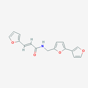 molecular formula C16H13NO4 B2988820 (2E)-N-({[2,3'-bifuran]-5-yl}methyl)-3-(furan-2-yl)prop-2-enamide CAS No. 2097940-38-8