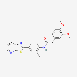 molecular formula C23H21N3O3S B2988821 2-(3,4-二甲氧基苯基)-N-(2-甲基-4-(噻唑并[5,4-b]吡啶-2-基)苯基)乙酰胺 CAS No. 887207-22-9