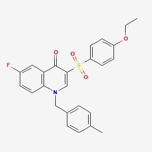 molecular formula C25H22FNO4S B2988827 3-(4-Ethoxyphenyl)sulfonyl-6-fluoro-1-[(4-methylphenyl)methyl]quinolin-4-one CAS No. 866845-90-1