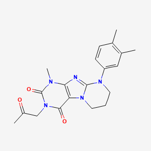 molecular formula C20H23N5O3 B2988829 9-(3,4-dimethylphenyl)-1-methyl-3-(2-oxopropyl)-6,7,8,9-tetrahydropyrimido[2,1-f]purine-2,4(1H,3H)-dione CAS No. 848731-30-6
