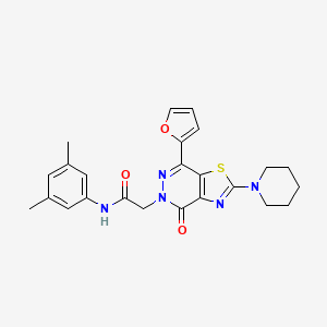 molecular formula C24H25N5O3S B2988838 N-(3,5-dimethylphenyl)-2-(7-(furan-2-yl)-4-oxo-2-(piperidin-1-yl)thiazolo[4,5-d]pyridazin-5(4H)-yl)acetamide CAS No. 1105241-29-9