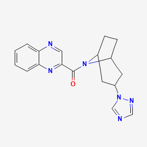 molecular formula C18H18N6O B2988842 ((1R,5S)-3-(1H-1,2,4-triazol-1-yl)-8-azabicyclo[3.2.1]octan-8-yl)(quinoxalin-2-yl)methanone CAS No. 2210053-09-9