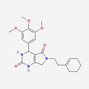 molecular formula C23H29N3O5 B2988844 6-(2-(cyclohex-1-en-1-yl)ethyl)-4-(3,4,5-trimethoxyphenyl)-3,4,6,7-tetrahydro-1H-pyrrolo[3,4-d]pyrimidine-2,5-dione CAS No. 946373-17-7