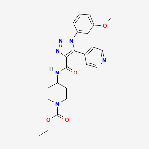 molecular formula C23H26N6O4 B2988847 4-({[1-(3-甲氧基苯基)-5-(吡啶-4-基)-1H-1,2,3-三唑-4-基]羰基}氨基)哌啶-1-甲酸乙酯 CAS No. 1326830-35-6
