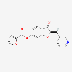 molecular formula C19H11NO5 B2988852 (Z)-3-oxo-2-(pyridin-3-ylmethylene)-2,3-dihydrobenzofuran-6-yl furan-2-carboxylate CAS No. 622360-64-9