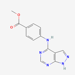 molecular formula C13H11N5O2 B2988853 methyl 4-(1H-pyrazolo[3,4-d]pyrimidin-4-ylamino)benzoate CAS No. 1021219-55-5