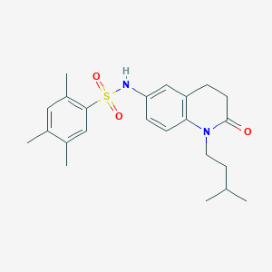 molecular formula C23H30N2O3S B2988854 N-(1-异戊基-2-氧代-1,2,3,4-四氢喹啉-6-基)-2,4,5-三甲基苯磺酰胺 CAS No. 942003-44-3
