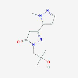 molecular formula C11H16N4O2 B2988855 2-(2-Hydroxy-2-methylpropyl)-5-(2-methylpyrazol-3-yl)-4H-pyrazol-3-one CAS No. 2649058-42-2