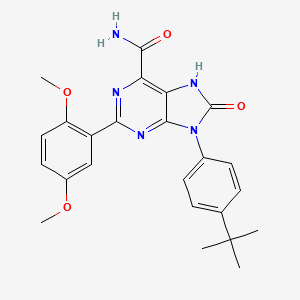 molecular formula C24H25N5O4 B2988856 9-(4-(叔丁基)苯基)-2-(2,5-二甲氧基苯基)-8-氧代-8,9-二氢-7H-嘌呤-6-甲酰胺 CAS No. 898422-07-6