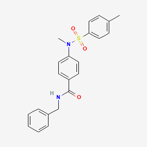 molecular formula C22H22N2O3S B2988862 N-benzyl-4-[methyl-(4-methylphenyl)sulfonylamino]benzamide CAS No. 500115-04-8