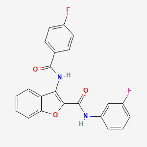 molecular formula C22H14F2N2O3 B2988865 3-(4-fluorobenzamido)-N-(3-fluorophenyl)benzofuran-2-carboxamide CAS No. 862977-67-1