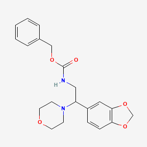 molecular formula C21H24N2O5 B2988870 苄基(2-(苯并[d][1,3]二噁烷-5-基)-2-吗啉乙基)氨基甲酸酯 CAS No. 887218-10-2