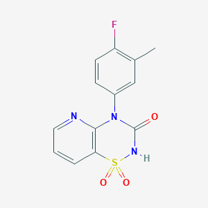 molecular formula C13H10FN3O3S B2988874 4-(4-氟-3-甲基苯基)-2H-吡啶并[2,3-e][1,2,4]噻二嗪-3(4H)-酮 1,1-二氧化物 CAS No. 1325305-83-6