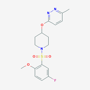 molecular formula C17H20FN3O4S B2988876 3-((1-((5-Fluoro-2-methoxyphenyl)sulfonyl)piperidin-4-yl)oxy)-6-methylpyridazine CAS No. 1798018-01-5