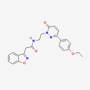 molecular formula C23H22N4O4 B2988878 2-(苯并[d]异恶唑-3-基)-N-(2-(3-(4-乙氧基苯基)-6-氧代嘧啶-1(6H)-基)乙基)乙酰胺 CAS No. 1219911-50-8