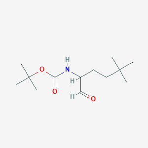 molecular formula C13H25NO3 B2988885 tert-butyl N-(5,5-dimethyl-1-oxohexan-2-yl)carbamate CAS No. 1909348-64-6