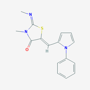 molecular formula C16H15N3OS B298889 3-methyl-2-(methylimino)-5-[(1-phenyl-1H-pyrrol-2-yl)methylene]-1,3-thiazolidin-4-one 