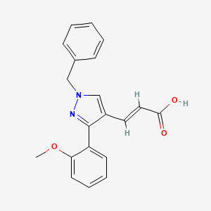 molecular formula C20H18N2O3 B2988905 3-[1-benzyl-3-(2-methoxyphenyl)-1H-pyrazol-4-yl]prop-2-enoic acid CAS No. 956353-97-2