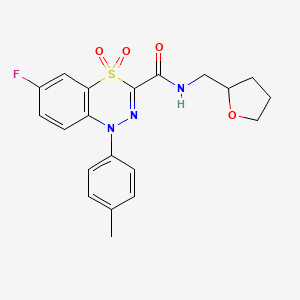 6-fluoro-1-(4-methylphenyl)-N-(tetrahydrofuran-2-ylmethyl)-1H-4,1,2-benzothiadiazine-3-carboxamide 4,4-dioxide