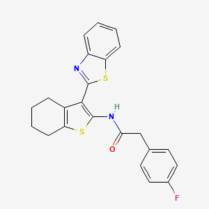 N-(3-(benzo[d]thiazol-2-yl)-4,5,6,7-tetrahydrobenzo[b]thiophen-2-yl)-2-(4-fluorophenyl)acetamide