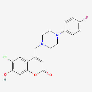 molecular formula C20H18ClFN2O3 B2988912 6-Chloro-4-[[4-(4-fluorophenyl)piperazin-1-yl]methyl]-7-hydroxychromen-2-one CAS No. 877789-05-4