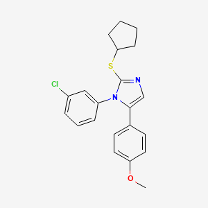 1-(3-chlorophenyl)-2-(cyclopentylthio)-5-(4-methoxyphenyl)-1H-imidazole